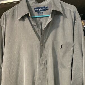 Polo by Ralph Lauren button down, long sleeve shirt. Size 17, 34-35